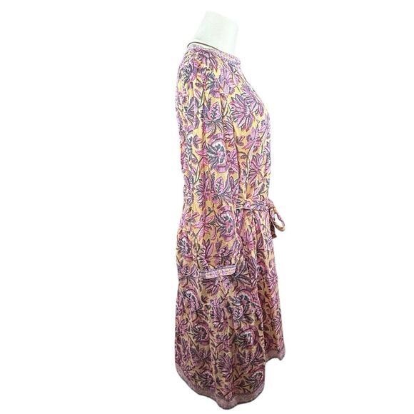 Lola Australia Pacific Dress Malta Pink Yellow Floral Boho Midi XS - Picture 6 of 15